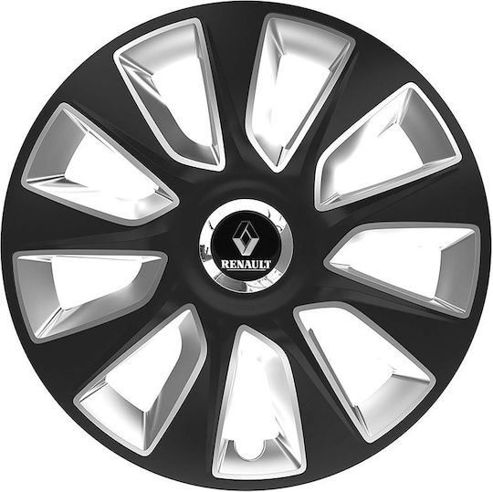Versaco Car Hubcap Set Stratos Rc with Renault Emblem 14" 4pcs Black