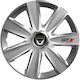Versaco Car Hubcap Set Carbon Gtx with Dacia Emblem 14" 4pcs Silver
