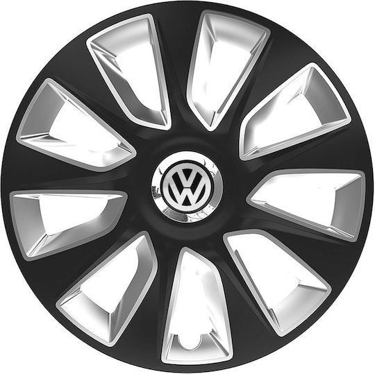 Versaco Car Hubcap Set Stratos Rc with VW Emblem 16" 4pcs Black