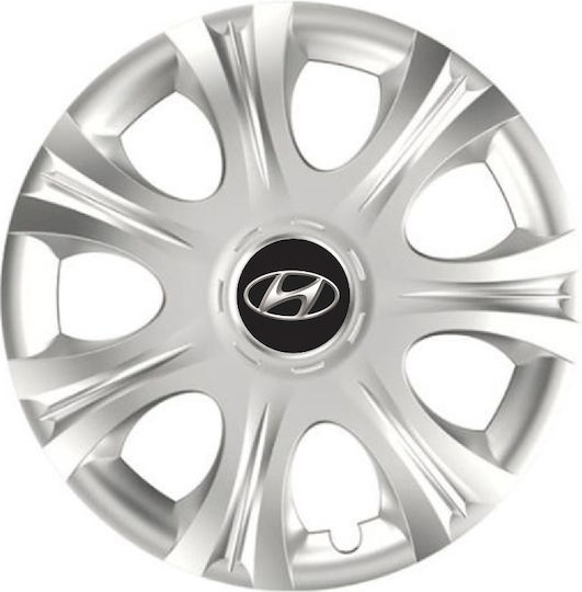 Versaco Set Capace de Roți Auto Impulse cu Compatibilitate Hyundai 4 Bucăți 14" Argintii