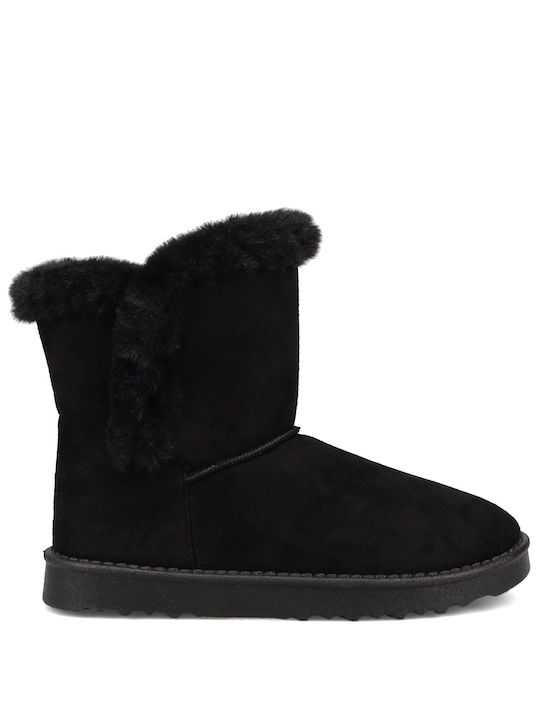 Migato Suede Women's Ankle Boots with Fur Black