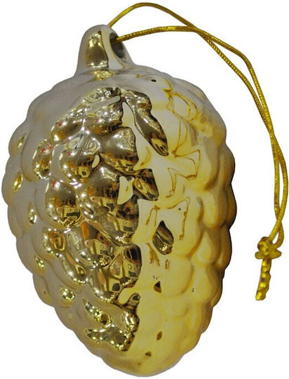 Hängendes Ornament Kiefer Keramisch Gold 9x6cm