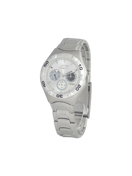 Chronotech Watch Chronograph Battery with Silver Metal Bracelet