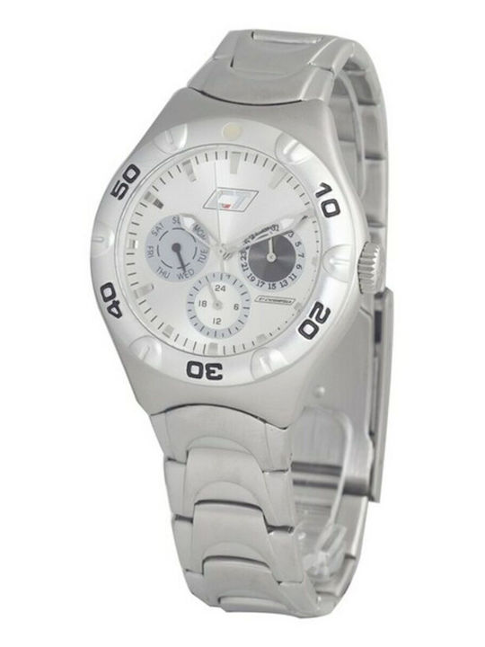Chronotech Men's Watch 38mm Chronograph Battery with Silver Metal Bracelet