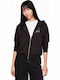 Women's Sweatshirt Jacket Hooded Black