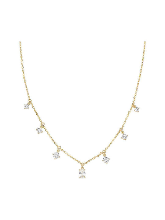 Amen Necklace from Gold Plated Silver with Zircon