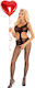 Livia Corsetti Sexy Bodystocking Gittermuster mit offenem Schritt Schwarz