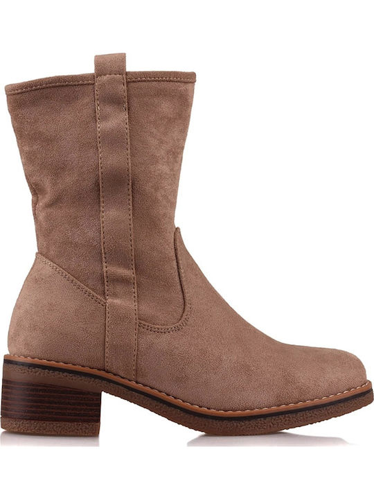 Wildleder Stiefeletten Damen Beige