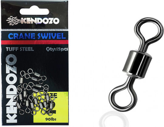 Kendozo Lures Tuff Steel Draht-Spaltring Angelgeräte No1 Set 15 Stück Schwarz