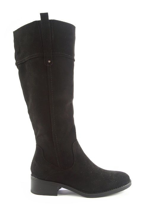 Fshoes Suede Γυναικείες Μπότες Μαύρες
