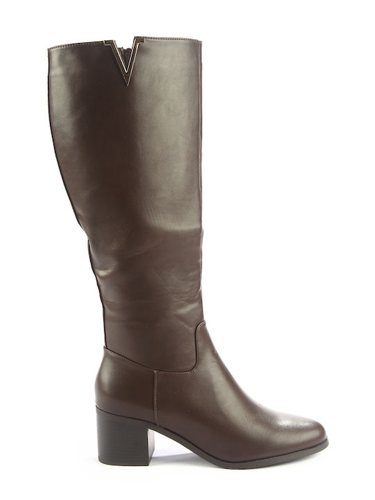 Fshoes Synthetic Leather Women's Boots Brown