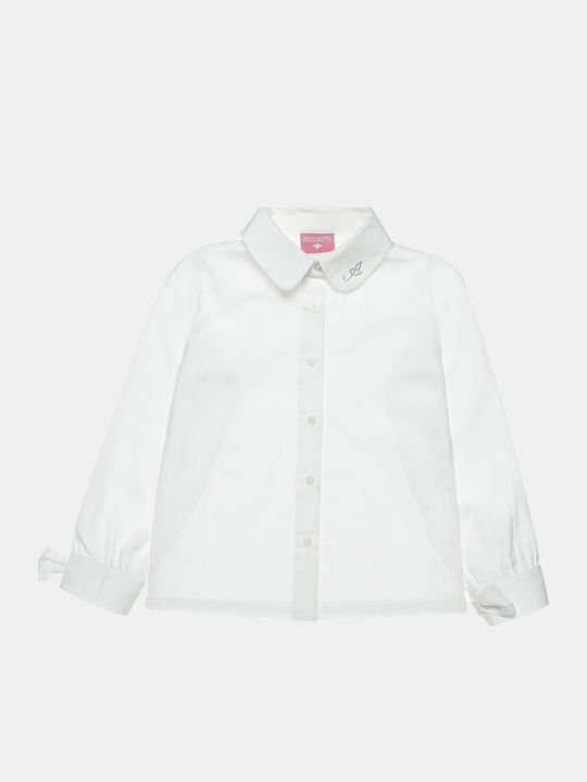 Kids One Color Shirt Long Sleeve White