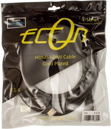 Econ HDMI 1.4 High Speed 1080p 120Hz Cable HDMI male - HDMI male 5m Μαύρο