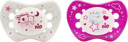 Nip Pacifiers Silicone Fuchsia Night 2pcs