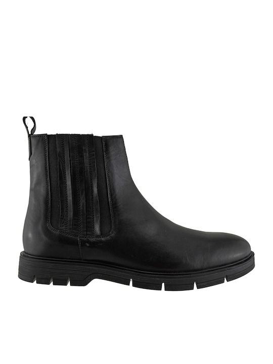 Leder Schwarz Herrenstiefel mit Reißverschluss