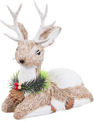 BigBuy Weihnachtsfigur Hirsche Weiß 26x24x11cm S8804143