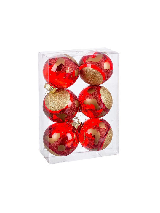 BigBuy Christmas Plastic Ball Ornament Red