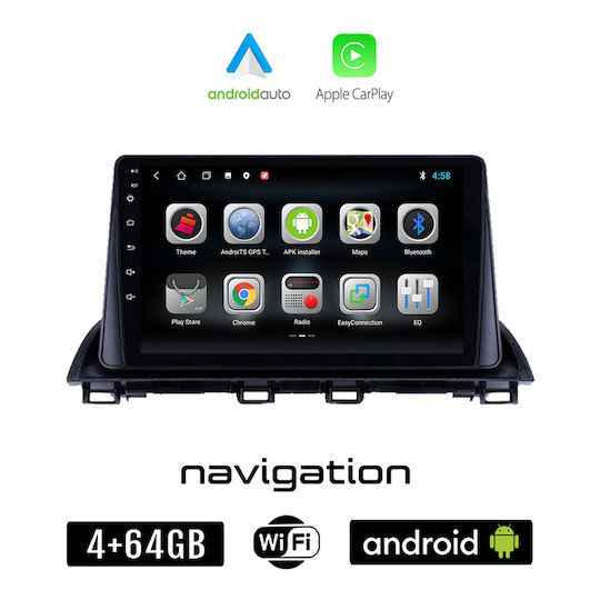 Booma Auto-Audiosystem für Mazda CX-4 / 3 2014+ (Bluetooth/USB/WiFi/GPS/Apple-Carplay/Android-Auto) mit Touchscreen 9"