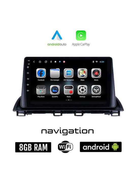 Car Audio System for Mazda CX-4 / 3 2014+ (Bluetooth/USB/WiFi/GPS/Apple-Carplay/Android-Auto) with Touch Screen 9"