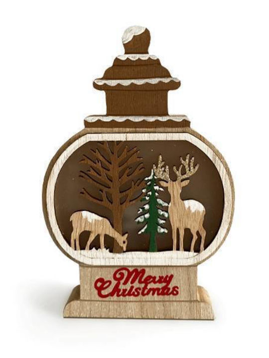 +Efo Illuminated Christmas Wooden Figure Deer Height 17cm