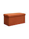Bench Stool With Storage Space Upholstered In Velvet Lilou Amber 76x38x38cm
