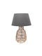 Zen Collection Table Lamp with Gray Shade and Brown Base