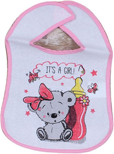 Babydom Αδιάβροχη Σαλιάρα από 100% Βαμβάκι Ροζ