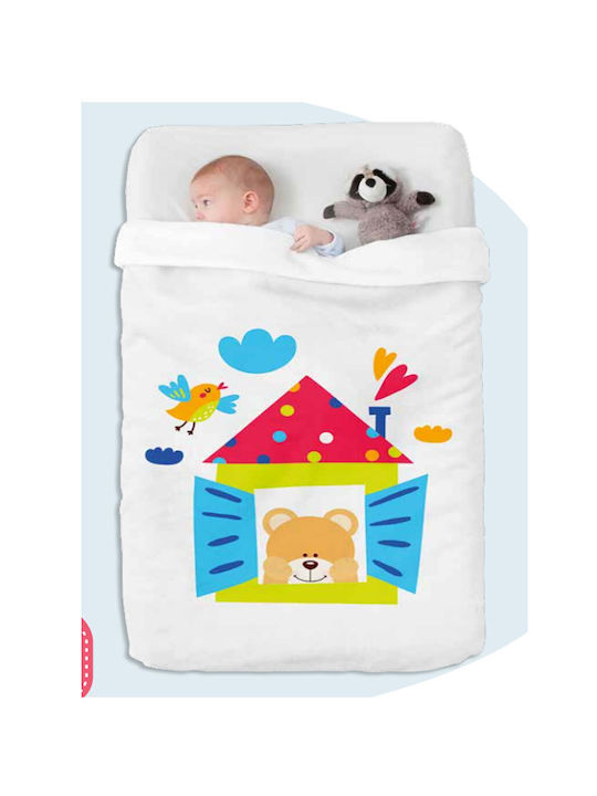 Manterol Casa Blanket Cot Baby Happy Velvet White Home 110x140cm