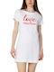 Sommer Mini T-Shirt Kleid Weiß