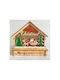 +Efo Christmas Illuminated Decorative Wooden House with Battery 17x16x4.5cm.