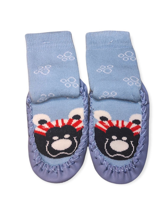 Babydom Kinderstrümpfe Hausschuh-Socken Blau