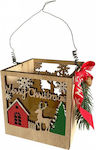 +Efo Christmas Wood Lantern 10x10cm