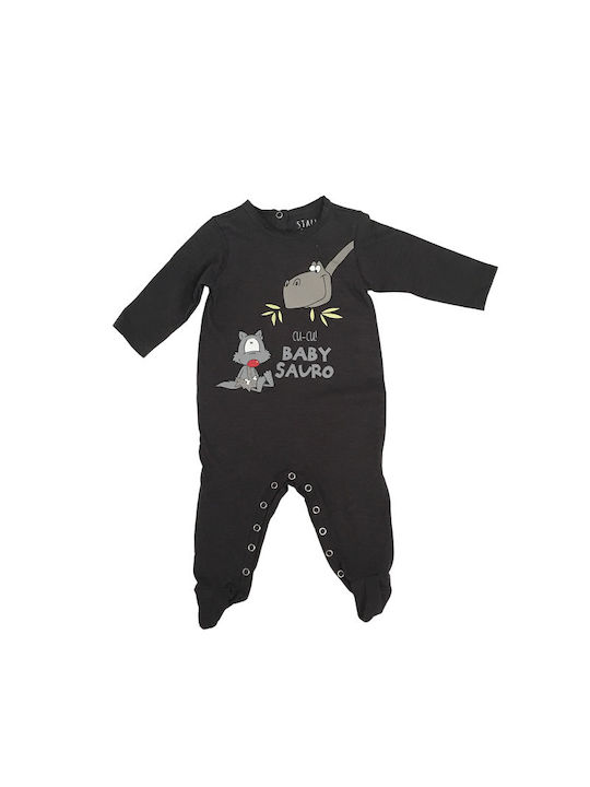 Happy People Baby Bodysuit Set with Pants Black