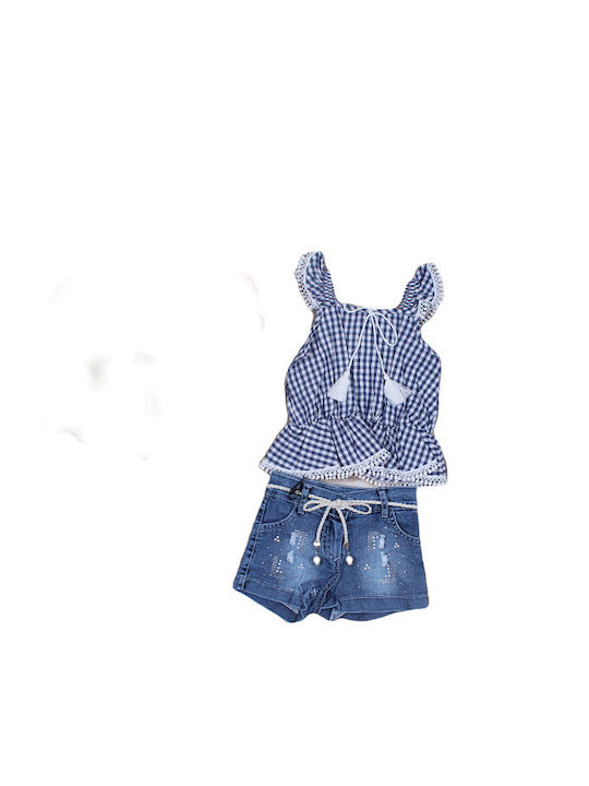 Kinder-Set mit Shorts Sommer 2Stück Blue.