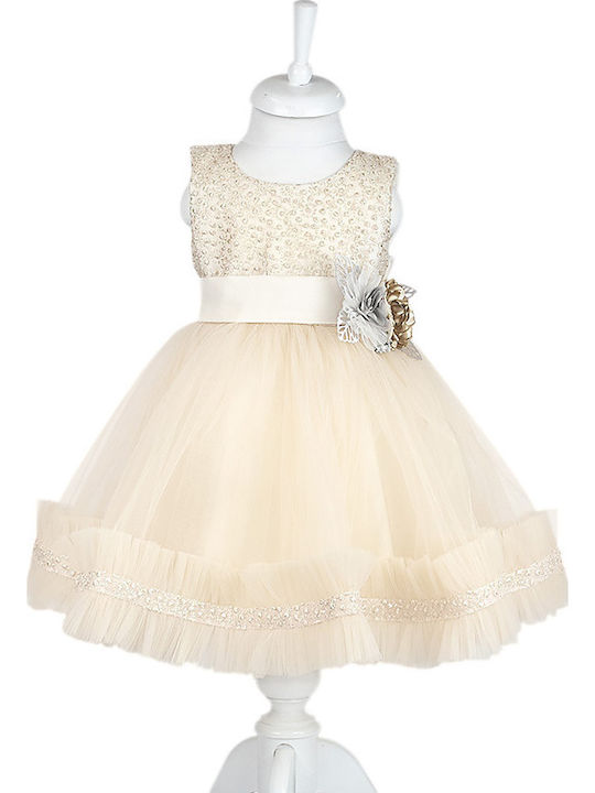Mädchenkleid Ärmellos Tüll Für Blumenmädchen Set mit Zubehör Rosa