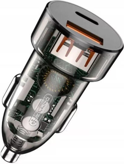Jellico Jellico Handy-Autoladegerät 18W Mit 1xUSB-A 1xType-C Schwarz Farbe