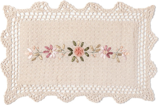 Silk Fashion Platzdeckchen Stoff Beige 28x45cm 1Stück