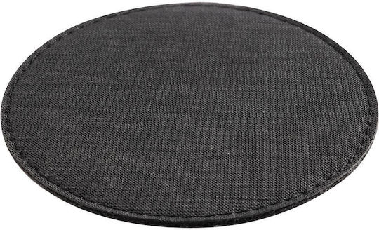 APS Round Coaster made of Leatherette Black 11cm 1pcs