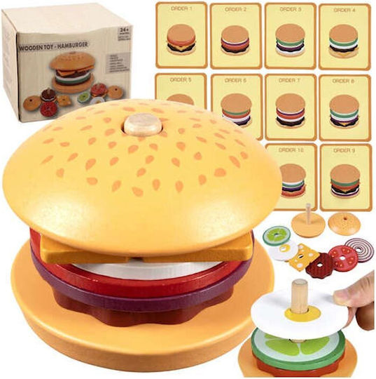 Cooking Toy / Kitchen Utensils Burger made of Wood 8pcs