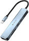 Devia USB Hub 5 Ports USB 3.1 with USB-C Connection Gray