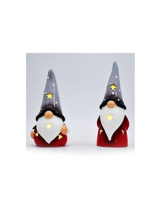 +Efo Christmas Ceramic Red Battery Lantern 15.8x6cm 2pcs
