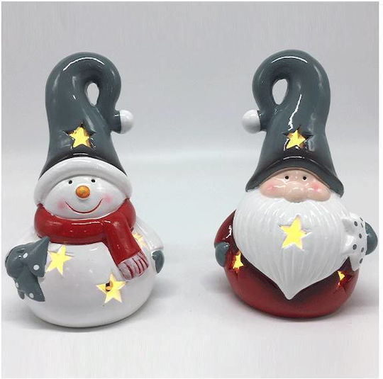 +Efo Christmas Ceramic Battery Lantern 15x9cm 2pcs