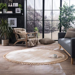 Teoran Softy Round Rug with Fringes 02