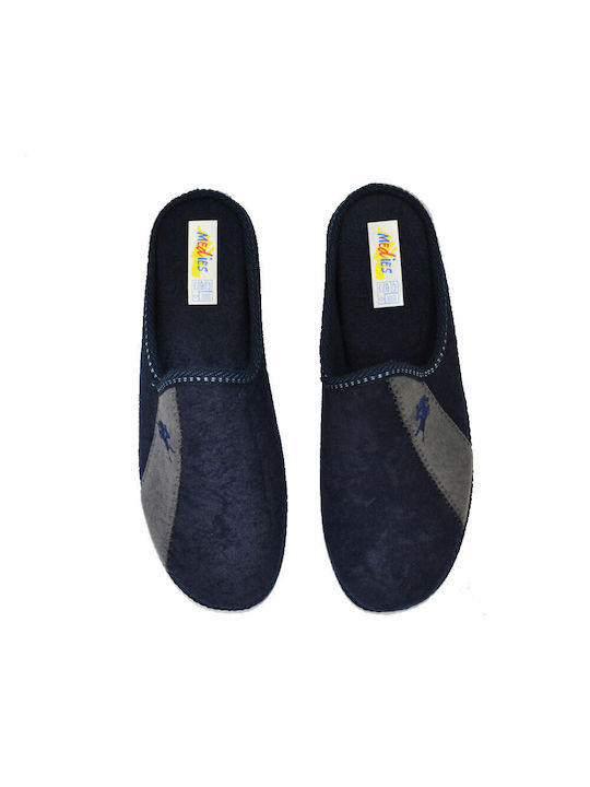 Medies Men's Printed Slippers Gray