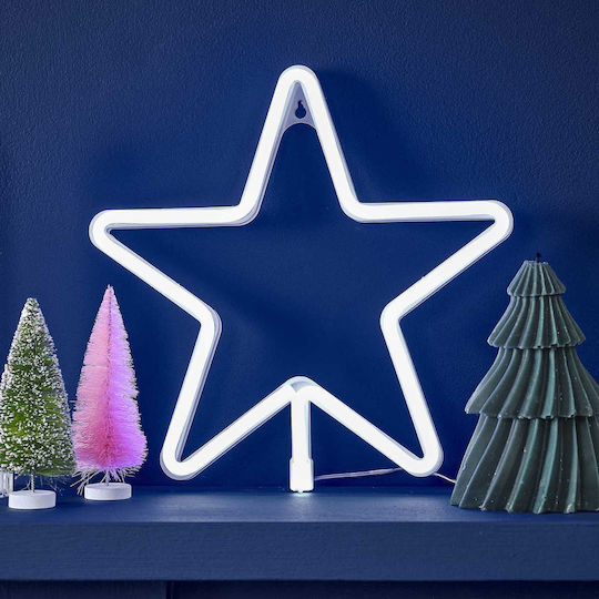 Ginger Ray Crăciunesc Decorativ Suspendata Stea cu lumină LED Plastic Alb 27.5x28buc 1buc