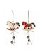 Hängendes Ornament Ηorse Hölzern 12x18.5cm Set 2Stück