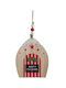 Wooden Christmas House Ornament 9,5x12cm