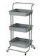Sidirela Soni Kitchen Trolley Metallic 3 Tiers Gray 42x39x86cm