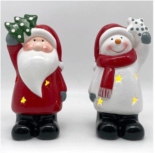 +Efo Christmas Ceramic Battery Lantern 14.8x7.8cm 2pcs