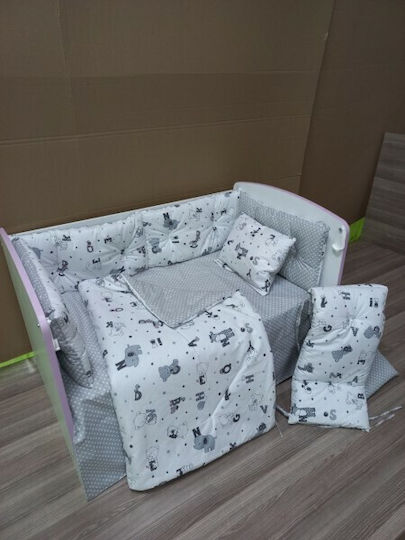 Dizain Baby Σετ Κούνιας Animals Grey 8τμχ